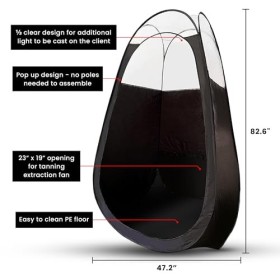 KobbTan Grande tente de bronzage de luxe – Tente pop-up portable avec étui de transport – Fenêtre transparente pour un bronza