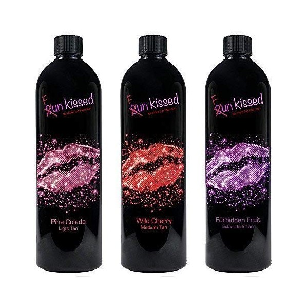 Funkissed Premium sans Soleil Spray Tan Solution - 3 X 1000ml Combo Pack Offre Lumière, Medium & Foncé