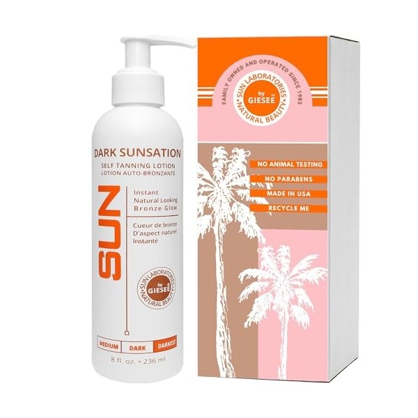 Sun Laboratories Dark Sunsation Self Tanning Lotion - Very Dark 8 fl oz. by Sun Laboratories BEAUTY English Manual 