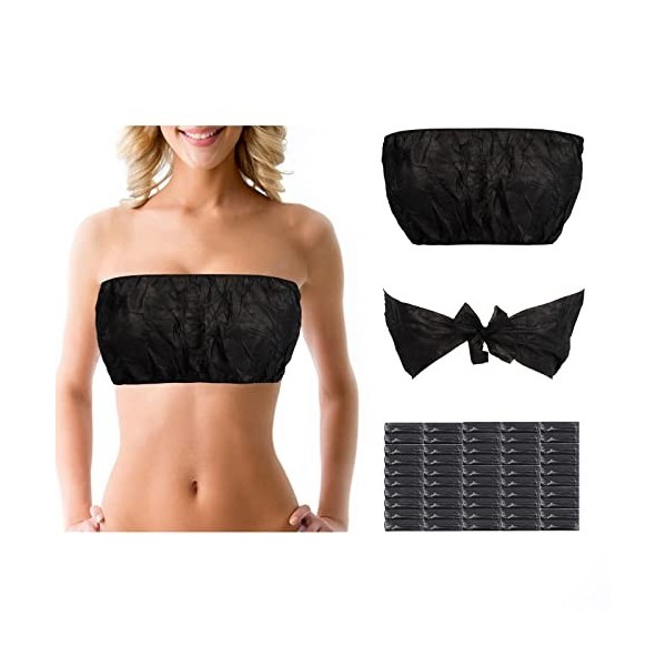 Lot de 50 soutien-gorges jetables sans bretelles pour femme, emballés individuellement, taille générale pour salon de beauté,
