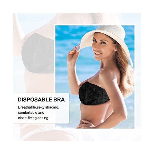 Lot de 50 soutien-gorges jetables sans bretelles pour femme, emballés individuellement, taille générale pour salon de beauté,