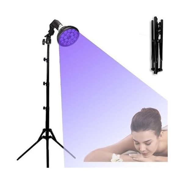 WHIPIN Lampe de Bronzage, Lampe de Sol autobronzante Pliable for Le Visage, Lampe de Solarium Portable avec Support réglable
