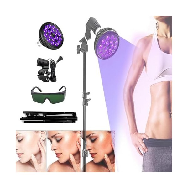 Lampe de bronzage for la maison, appareil de bronzage pliable avec trépied réglable 38 à 78 pouces , lampes solaires for mac