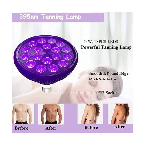 Lampe de bronzage for la maison, appareil de bronzage pliable avec trépied réglable 38 à 78 pouces , lampes solaires for mac