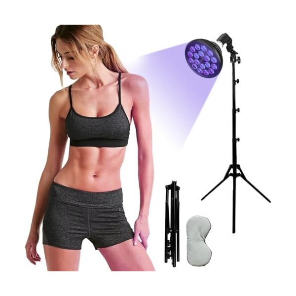 WHIPIN Lampe Ta-N-Ning, Dispositif de lumière de Solarium Pliable Ta-N-Ning avec Masque for Les Yeux, 18 pièces LED Support r
