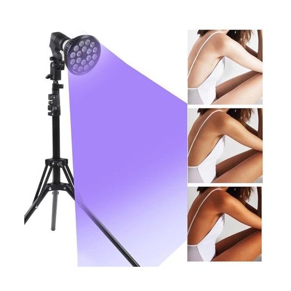 Appareil de Bronzage Domestique 395 nm, Lampe de Bronzage au Sol à lumière Violette 54 W for Un Usage Domestique, Support rég