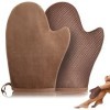 Lot de 2 gants de bronzage respirants, gants autobronzants applicateurs avec pouce, lavables et réutilisables, sans soleil
