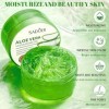Gel daloe vera bio pour le visage - 300 ml - Extrait daloe vera naturel - Pour le visage, les cheveux et le corps - Idéal p