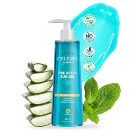 Celenes by Sweden Gel Pré & Après Soleil 200 ml, Tous Types de Peau- Lait Apres Soleil en Gel Rafraîchissant, Hydratant, Apai