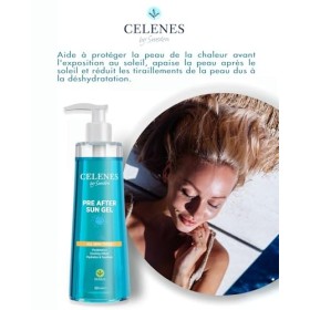Celenes by Sweden Gel Pré & Après Soleil 200 ml, Tous Types de Peau- Lait Apres Soleil en Gel Rafraîchissant, Hydratant, Apai