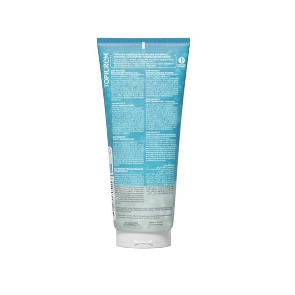 Topicrem - Sun Protect, Douche Réhydratante - Nettoie, Hydrate, Nourrit, Apaise la Peau, Élimine les Résidus de Protection So