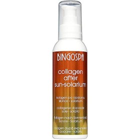 After Sun Sérum de collagène après bain de soleil/solarium avec vitamine E, protéines de soie et aloe vera 135 g BINGOSPA