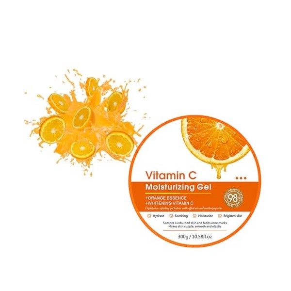 Gel Daloe Vera Avec Vitamine C, Crème Aloe Vera Visage, Gel Aloe Vera Bio, Naturel Et Hydratant Nourrissant, Gel Daloe Hydr