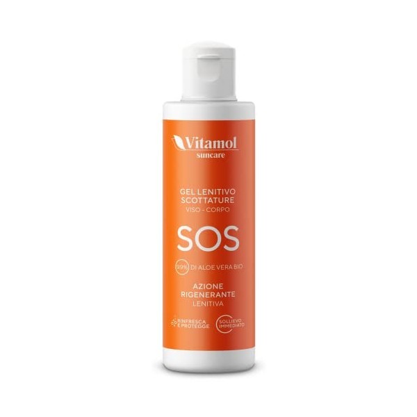 Vitamol SOS Gel apaisant visage et corps Régénérant Apaisant Rafraîchissant Hydratant Action émolliente contre les rougeurs, 