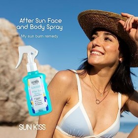 Victoria Beauty Spray après-soleil à laloe vera et au panthénol, spray rafraîchissant pour le visage après le bain de soleil