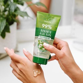 Victoria Beauty - Gel daloe vera 99 % organique, crème hydratante pour le visage et le corps, soin naturel après soleil 1 x