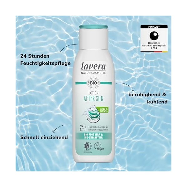 lavera Lotion après-soleil - Soin hydratant 24 h - Apaisant et rafraîchissant - Protection solaire - Végétalien - Cosmétique 