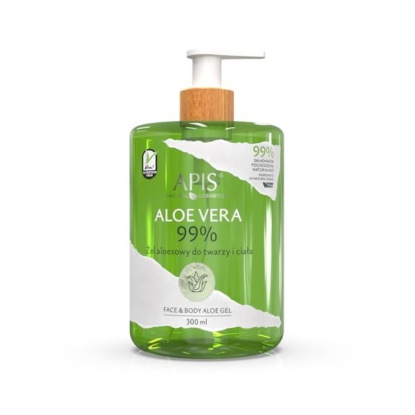 APIS MATURAL ALOE VERA 99% GEL ALOSE POUR VISAGE ET CORPS 300 ML