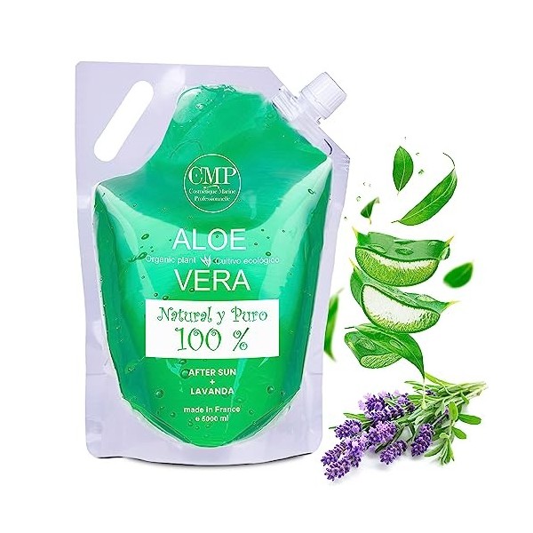 Gel Aloe Vera et Lavande, Rafraîchissant, Hydratant, Réparateur, Anti-âge, Après-Soleil 5000 ml