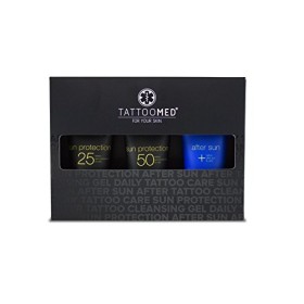 TattooMed Bundle pour Soin pour Peau Tatouée Crème Solaire/After Sun All In Sun Protection des Tatouages/Couleurs de Tatouage