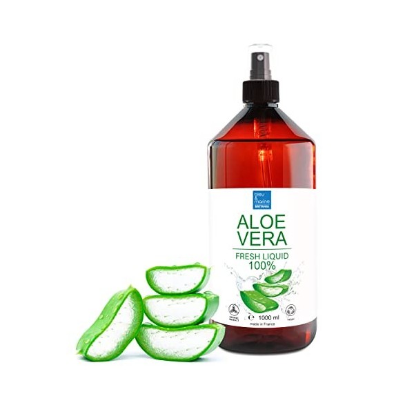 Aloe Vera Liquide Hydratant 100% Naturel 1000ml | Nettoyant et Tonifiant Visage | Base Cosmétique Maison | Hydratation Après-
