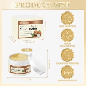 Beurre de Karité, Beurre de Karité Bio, Beurre de Karité Crème Pur et Naturel, Beurre de Karité lisse naturel pour le corps,B