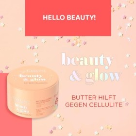Eveline Cosmetics Beauty&Glow Beurre Corporel Anti-Cellulite au Beurre de Karité & Poivre Rose, Enrichi de 7 Vitamines Essent