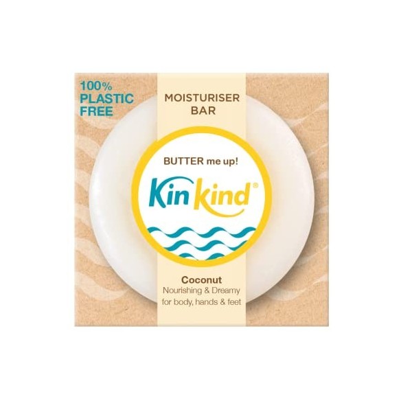KinKind Butter Me Up Body Lotion hydratante au beurre de graines de cacao nourrissant. Sans plastique et végétalien. La barre