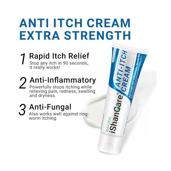 Anti Itch Soothing Cream Extra Strength Skin Itch Relief Ointment, for Full Body Itching Caused by Seasonal Changes, Dermatit