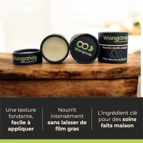 Lot de 3 Baumes Multi-Usages Naturels - 100% Beurre de Karité Pur - Hydratation et Réparation Intenses - 50g l’unité - Soin C
