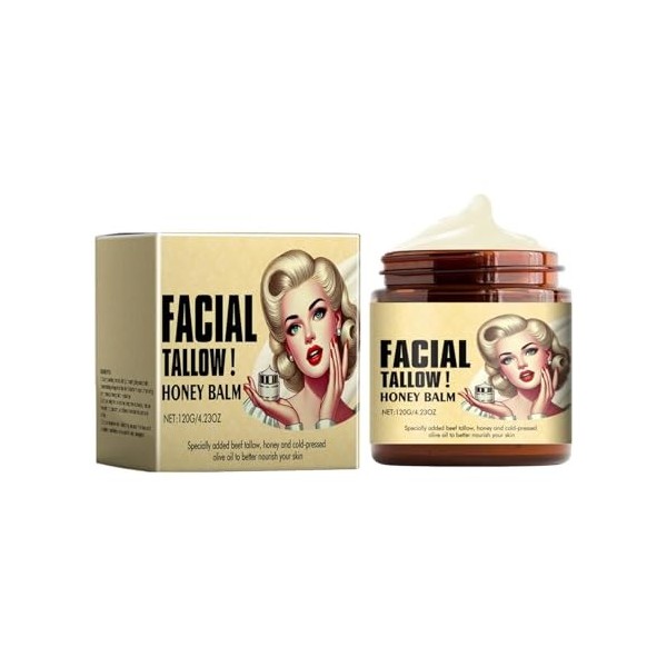 Tuxuseo Tallow Honey Balm, 4,23 onces Baume hydratant pour le visage et le corps