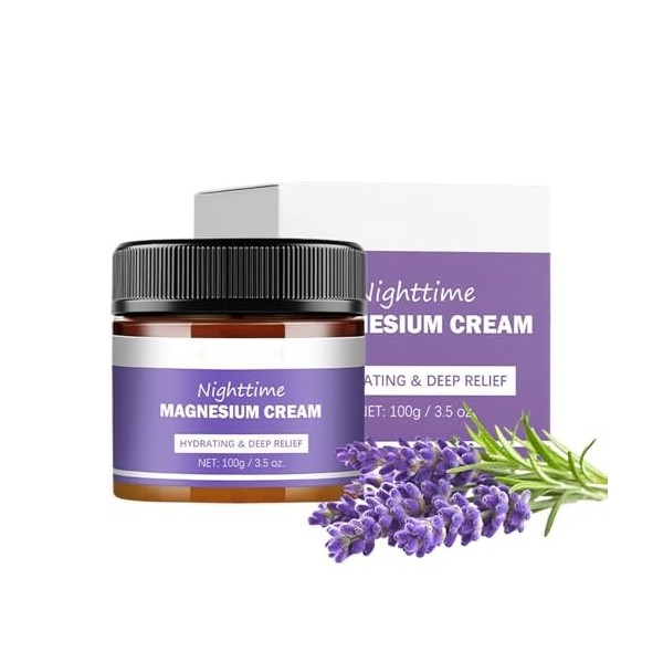 Crème Au Magnésium Pour Dormir - Crème De Soulagement Naturelle Au Magnésium - Apaise Les Muscles Et Améliore Le Sommeil, Hui