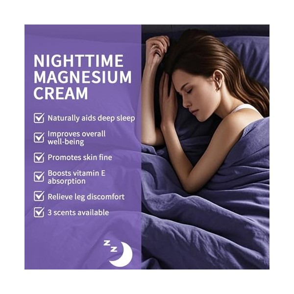 Crème Au Magnésium Pour Dormir - Crème De Soulagement Naturelle Au Magnésium - Apaise Les Muscles Et Améliore Le Sommeil, Hui
