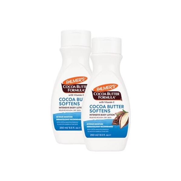 Palmers Formule au beurre de cacao avec vitamine E adoucit, lisse et soulage la peau sèche 48 heures dhumidité, lisse les m