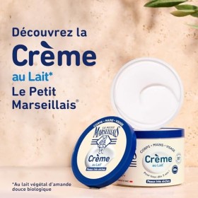 Le Petit Marseillais | Crème Hydratante Multi-Usage Lait pot de 360 ml – Crème corps, mains et visage pour les peaux très s