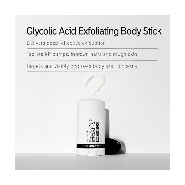 The Inkey List Glycolic Acid Exfoliating Body Stick 45g | Multiple Concerns, One Targeted Solution | Delivers Deep, Effective