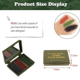 Rostblant Camouflage visage, 3 Piece Camouflage Face Stick Kit, Camouflage Cream, Chameleon Camouflage, Military Camouflage M