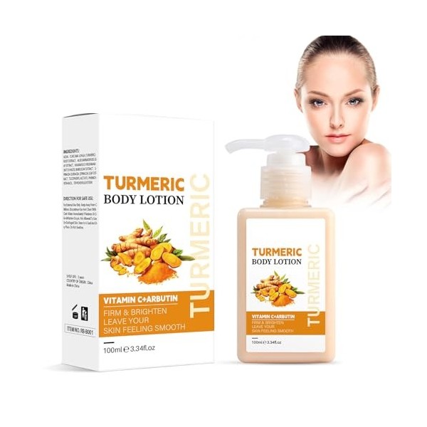 Rostblant Lotion pour le corps au curcuma, Lotion éclaircissante pour le corps, Crème hydratante et éclaircissante pour le co
