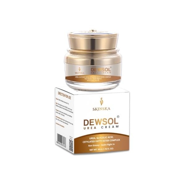 Skinska Naturals - Crème à lurée Dewsol avec acide glycolique et complexe desters gras cétylés, idéale pour les peaux très 