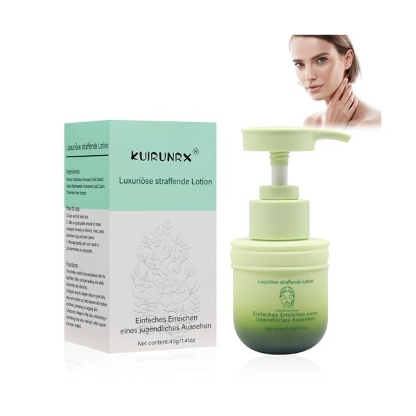 KUIRUNRX® Crème Raffermissante, Lait Corporel Raffermissant Pour la Peau, Avec Crème Raffermissante, Pour le Cou ou le Corps,