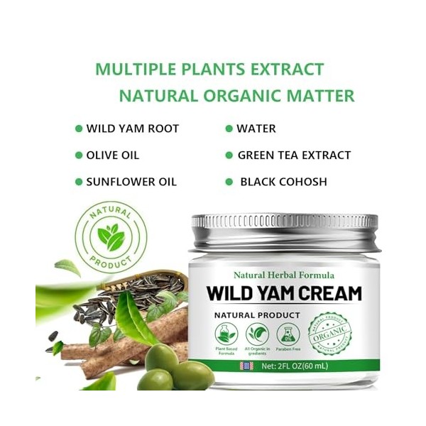 Crème Digname Sauvage,Wild Yam Moisturizing Cream,Wild Yam Cream for Hormone Balance,Menopause Relief Wild Yam Cream for Wom