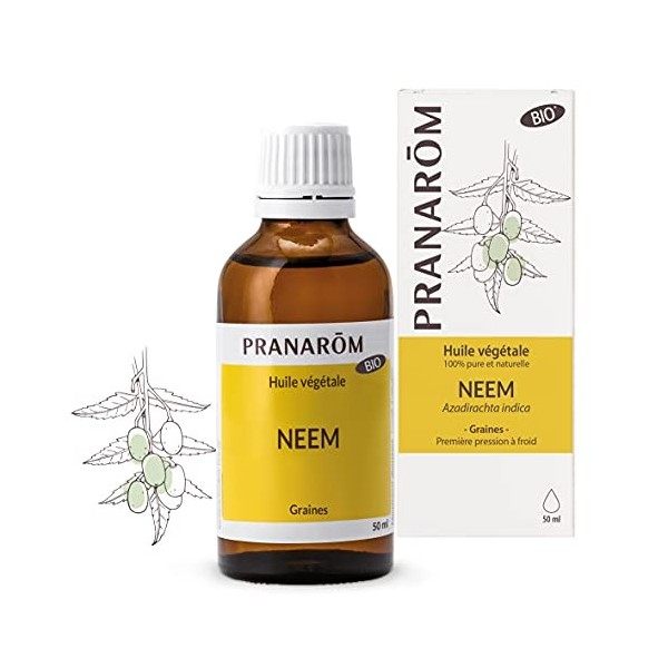 Pranarôm | Huile Végétale Neem Bio | Azadirachta indica - Vierge de première pression à froid | 50 ml