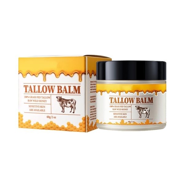 Beef Tallow for Skin,Body Moisturizing Care Tallow Cream,Tallow Cream for Skin Care,Honey Moisturizing Cream,Beef Tallow,Face