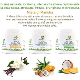 Ecze & Psor - Lot de 3 crèmes naturelles et intenses avec miel de Manuka, aloe vera, beurre de karité, huile de coco. Traitem