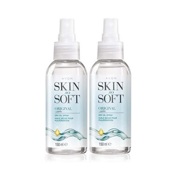 Avon 2 x Spray dhuile sèche Standard Skin So Soft 150 ml, formulé avec de lhuile de jojoba et de la vitamine E pour retenir