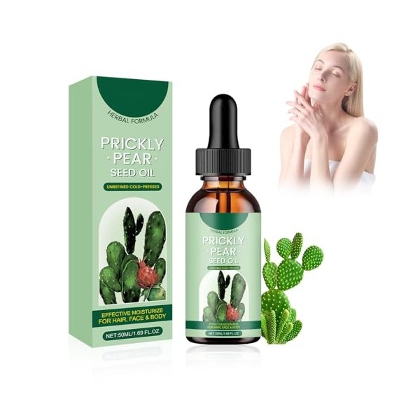 MINGRUO Prickly Pear-Seed Oil, huile de pépins de figue de barbarie pour le visage, huile de figue de barbarie bio, huile de 