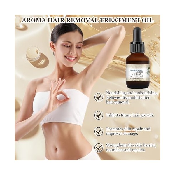 HASAIKA® Huile de Cyperus Rotundus, Dinhibiteur Capillaire À Lhuile de Cyperus, Inhibiteur Capillaire, Huile essentielle de