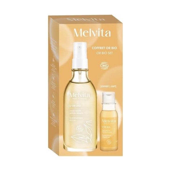 Melvita - Huile Extraordinaire LOr Bio - Soin Visage, Corps et Cheveux, 50% dHuile dArgan Bio, Certifié Bio, 100% Naturel,