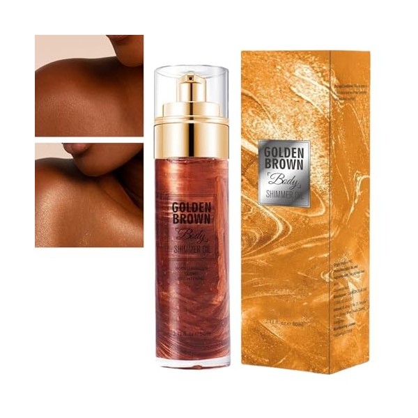 Huile Scintillante,Maquillage éclaircissant Body Shimmer,Body Glitter Oil,Huile de Surligneur pour le Corps,Huile de Surligne