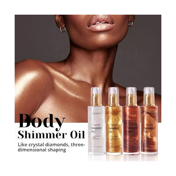 Huile Scintillante,Maquillage éclaircissant Body Shimmer,Body Glitter Oil,Huile de Surligneur pour le Corps,Huile de Surligne